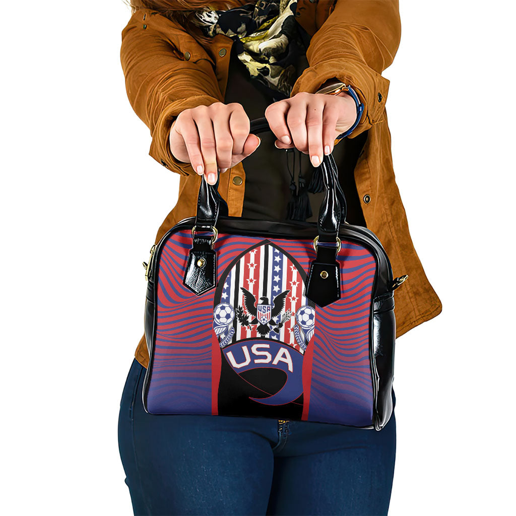 United States Soccer Shoulder Handbag American Eagle Flag Stars And Stripes