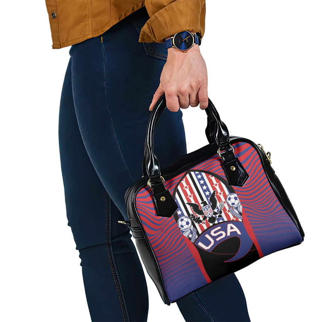 United States Soccer Shoulder Handbag American Eagle Flag Stars And Stripes