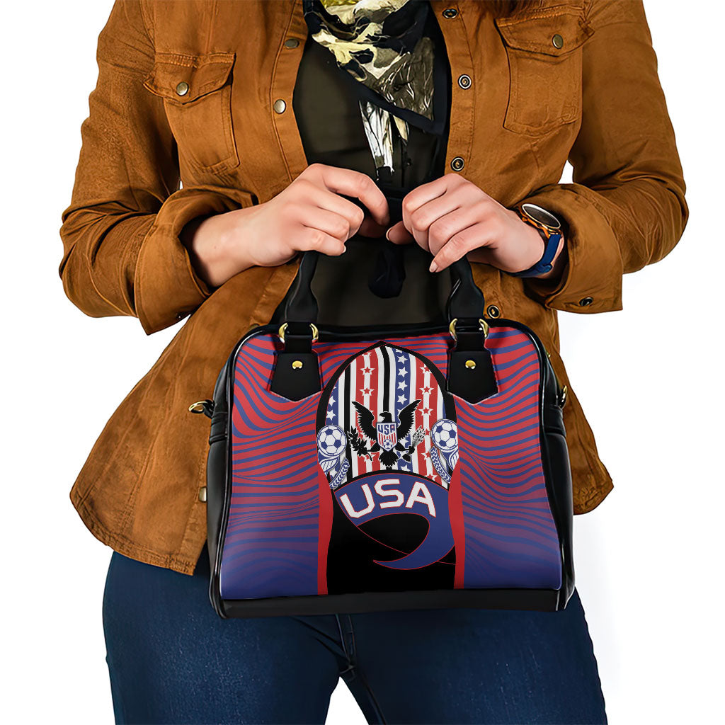United States Soccer Shoulder Handbag American Eagle Flag Stars And Stripes