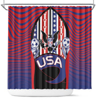 United States Soccer Shower Curtain American Eagle Flag Stars And Stripes