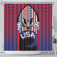 United States Soccer Shower Curtain American Eagle Flag Stars And Stripes