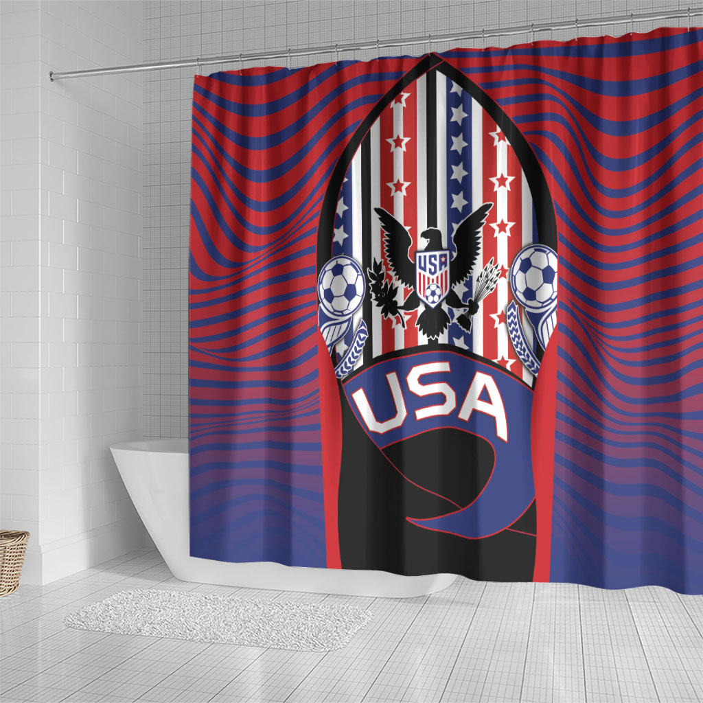 United States Soccer Shower Curtain American Eagle Flag Stars And Stripes