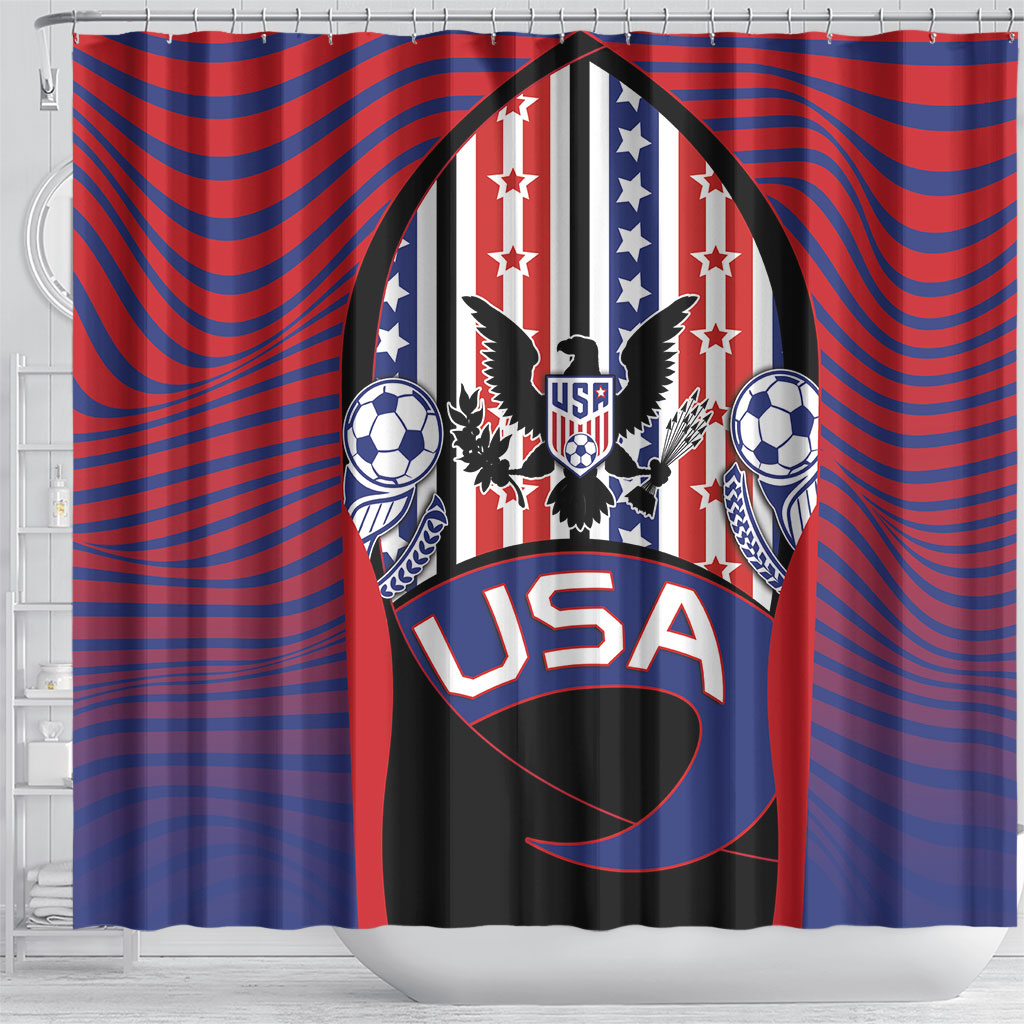 United States Soccer Shower Curtain American Eagle Flag Stars And Stripes