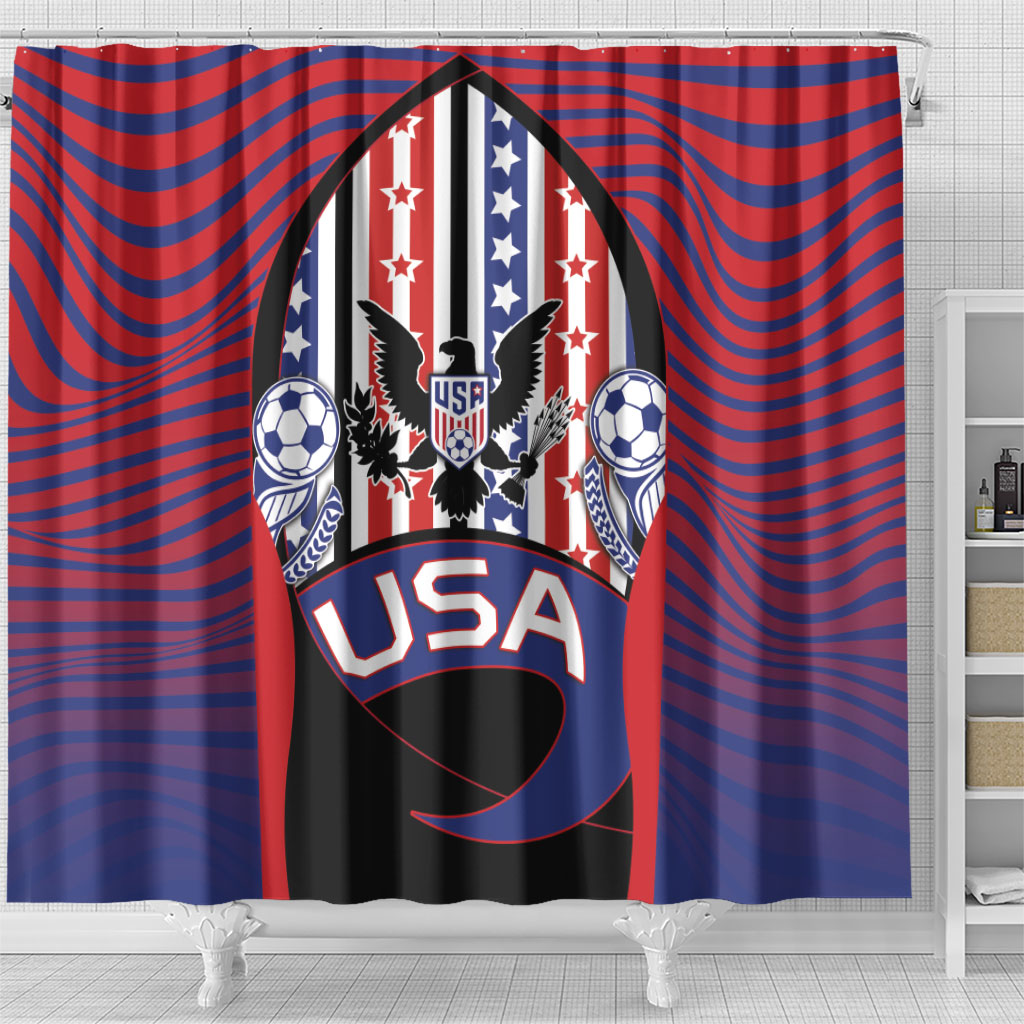 United States Soccer Shower Curtain American Eagle Flag Stars And Stripes