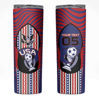 Custom United States Soccer Skinny Tumbler American Eagle Flag Stars And Stripes