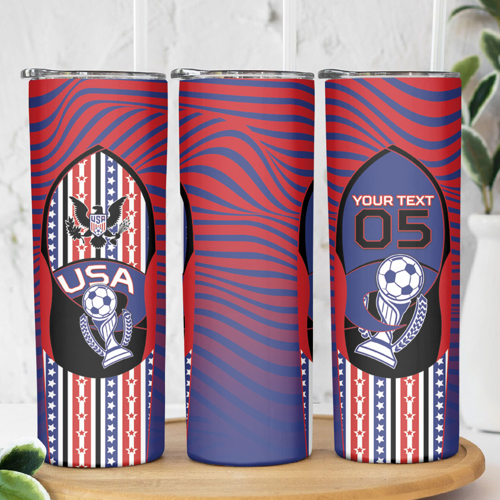 Custom United States Soccer Skinny Tumbler American Eagle Flag Stars And Stripes
