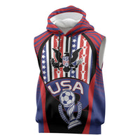 Custom United States Soccer Sleeveless Hoodie American Eagle Flag Stars And Stripes