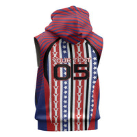 Custom United States Soccer Sleeveless Hoodie American Eagle Flag Stars And Stripes