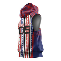 Custom United States Soccer Sleeveless Hoodie American Eagle Flag Stars And Stripes