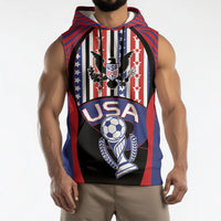 Custom United States Soccer Sleeveless Hoodie American Eagle Flag Stars And Stripes