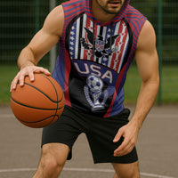 Custom United States Soccer Sleeveless Hoodie American Eagle Flag Stars And Stripes