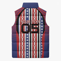 Custom United States Soccer Sleeveless Puffer Jacket American Eagle Flag Stars And Stripes