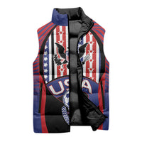 Custom United States Soccer Sleeveless Puffer Jacket American Eagle Flag Stars And Stripes