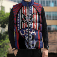 Custom United States Soccer Sleeveless Puffer Jacket American Eagle Flag Stars And Stripes