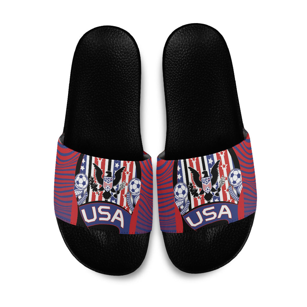 United States Soccer Slide Sandals American Eagle Flag Stars And Stripes