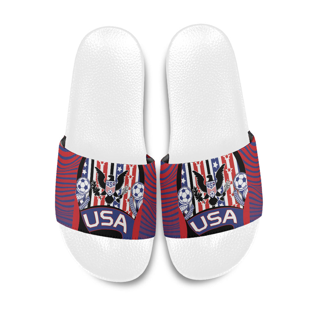 United States Soccer Slide Sandals American Eagle Flag Stars And Stripes