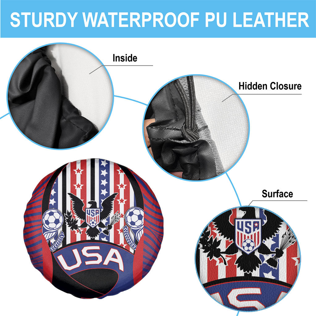 United States Soccer Spare Tire Cover American Eagle Flag Stars And Stripes