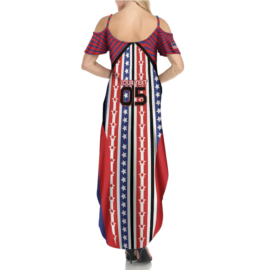 Custom United States Soccer Summer Maxi Dress American Eagle Flag Stars And Stripes