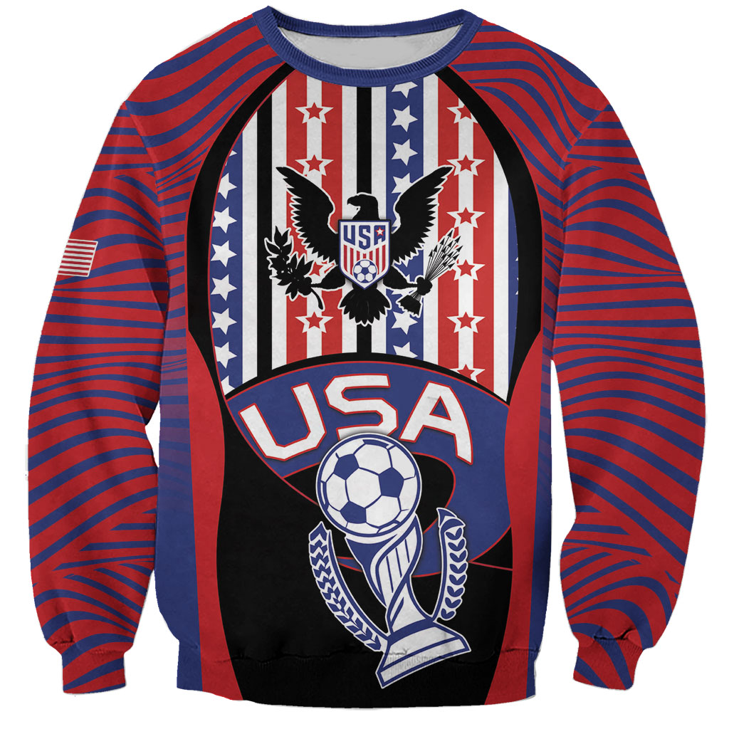 Custom United States Soccer Sweatshirt American Eagle Flag Stars And Stripes
