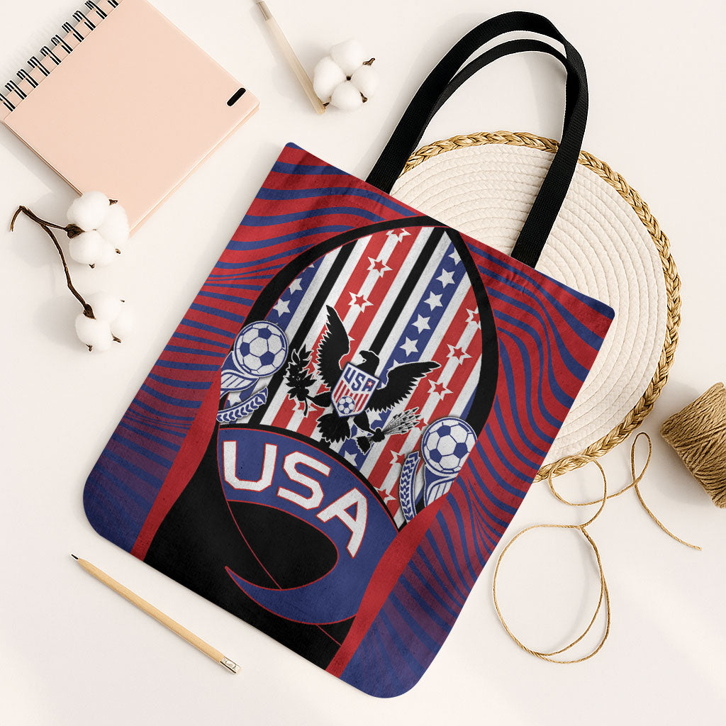 United States Soccer Tote Bag American Eagle Flag Stars And Stripes