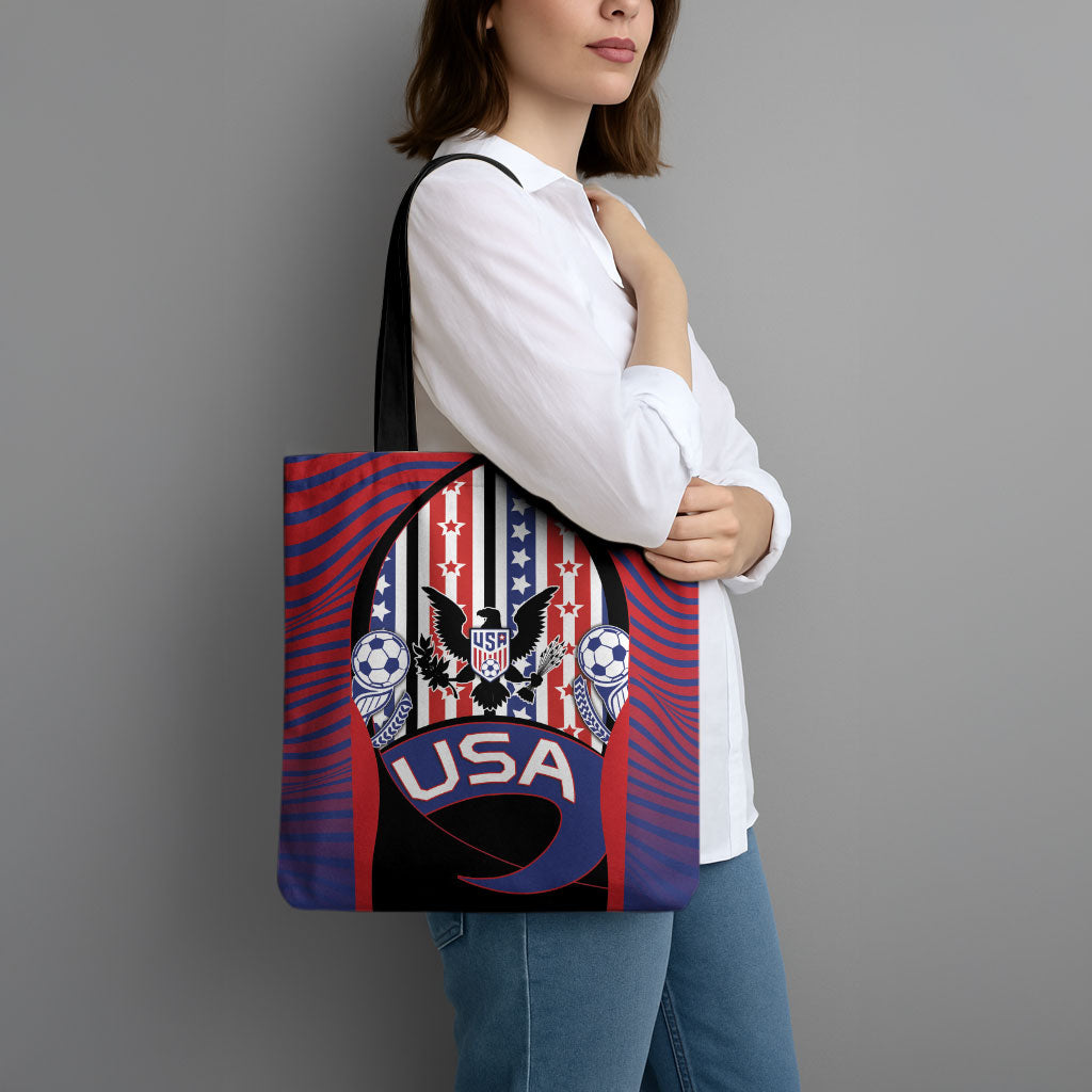 United States Soccer Tote Bag American Eagle Flag Stars And Stripes