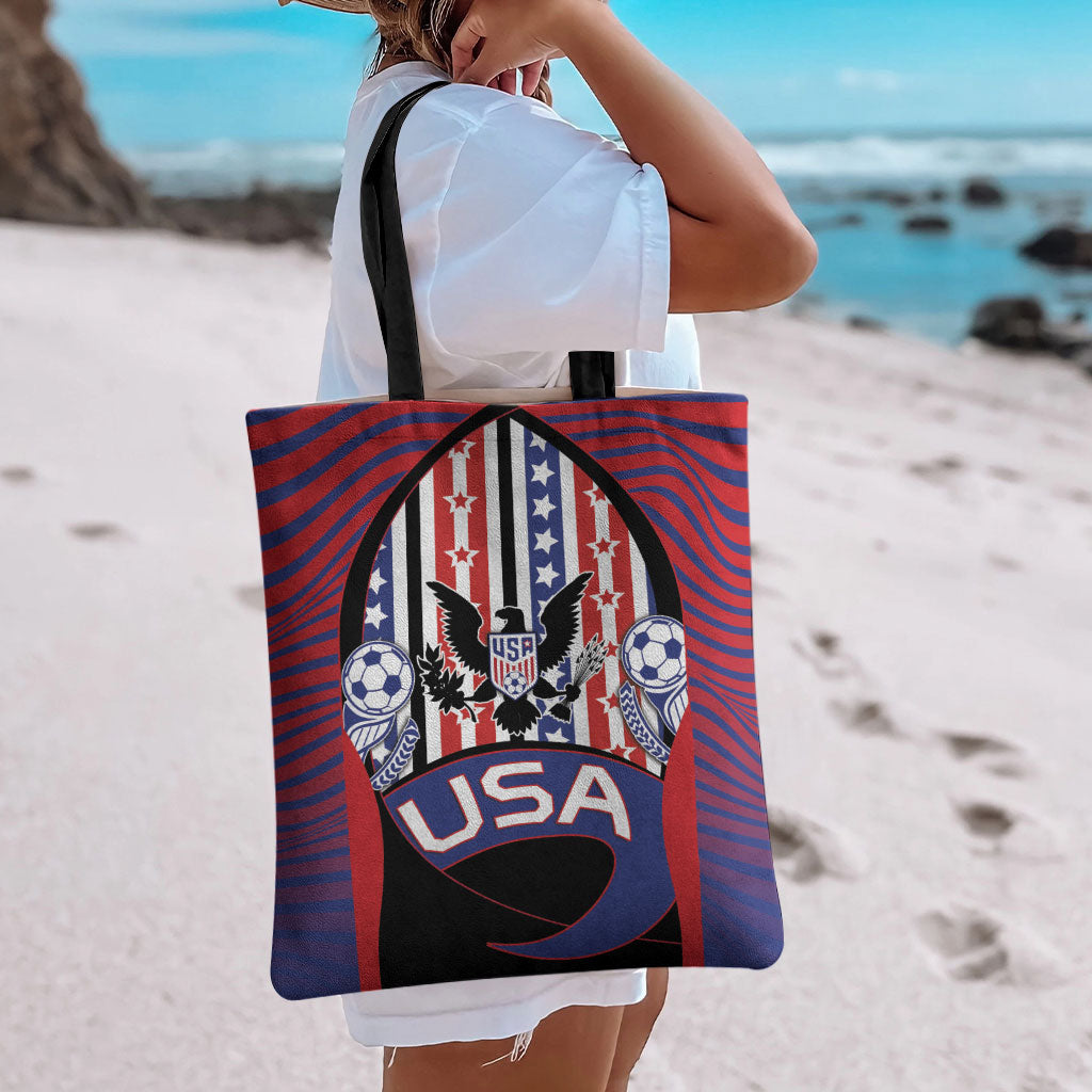 United States Soccer Tote Bag American Eagle Flag Stars And Stripes