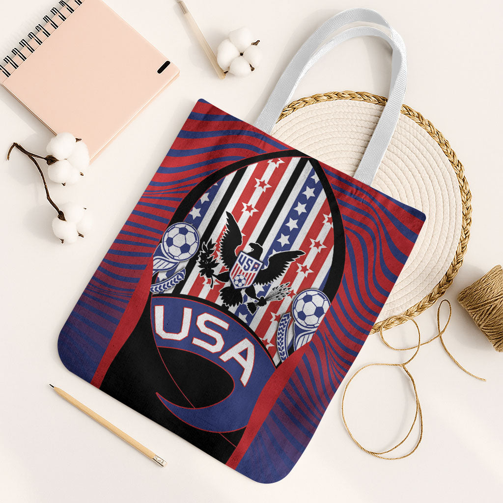 United States Soccer Tote Bag American Eagle Flag Stars And Stripes