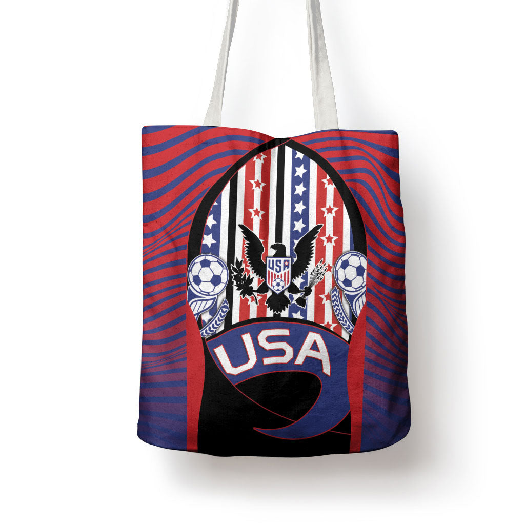 United States Soccer Tote Bag American Eagle Flag Stars And Stripes