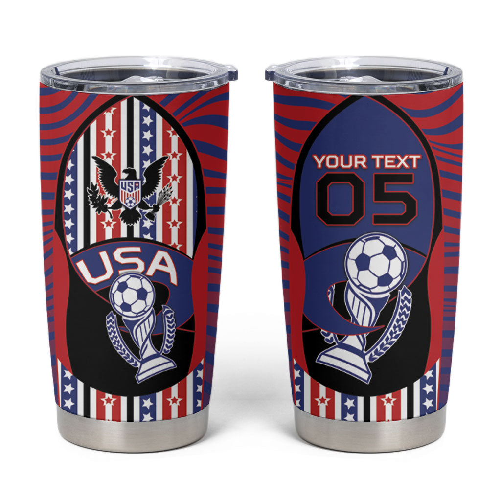 Custom United States Soccer Tumbler Cup American Eagle Flag Stars And Stripes