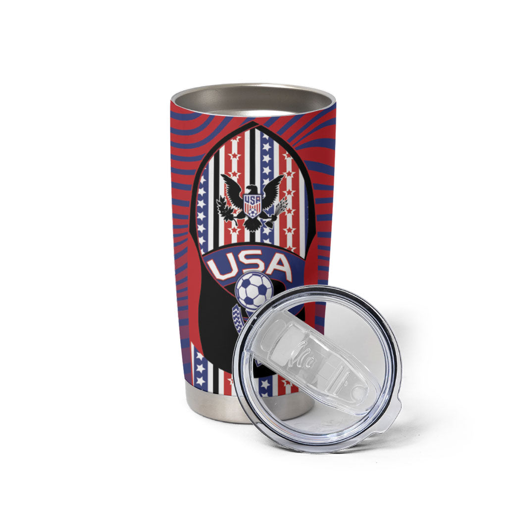 Custom United States Soccer Tumbler Cup American Eagle Flag Stars And Stripes