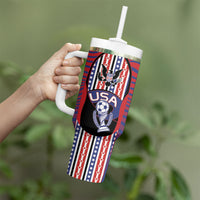 Custom United States Soccer Tumbler With Handle American Eagle Flag Stars And Stripes