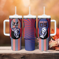 Custom United States Soccer Tumbler With Handle American Eagle Flag Stars And Stripes