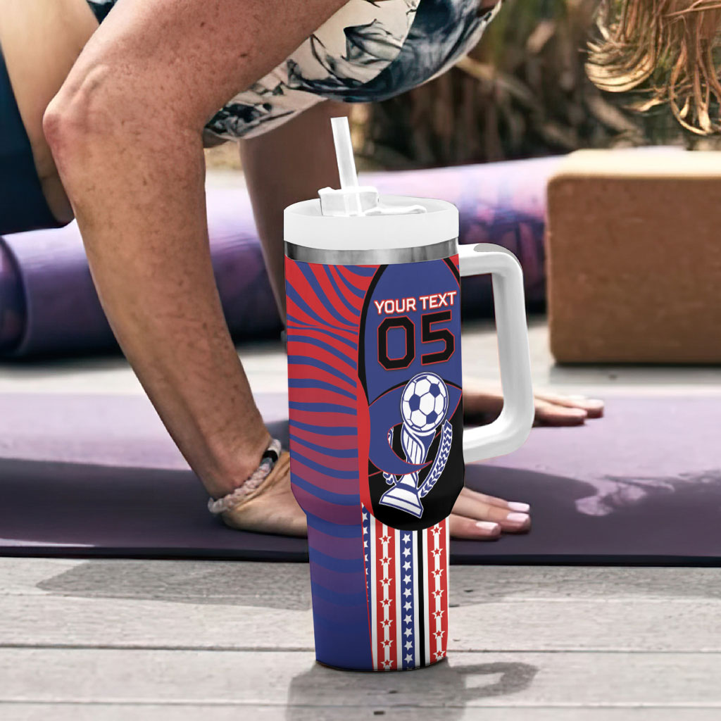 Custom United States Soccer Tumbler With Handle American Eagle Flag Stars And Stripes