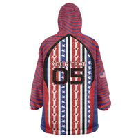 Custom United States Soccer Wearable Blanket Hoodie American Eagle Flag Stars And Stripes
