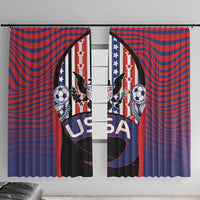 United States Soccer Window Curtain American Eagle Flag Stars And Stripes