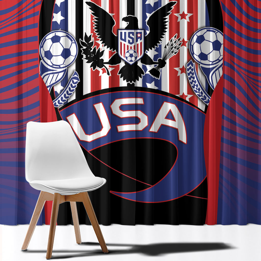 United States Soccer Window Curtain American Eagle Flag Stars And Stripes