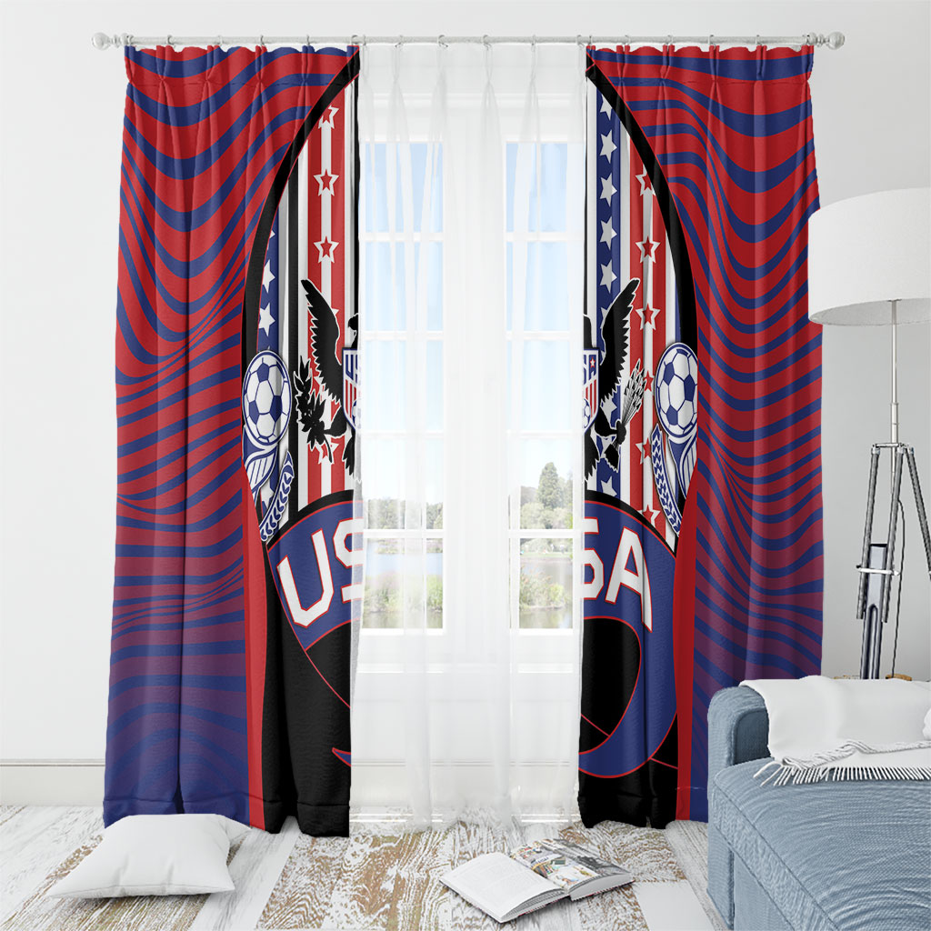United States Soccer Window Curtain American Eagle Flag Stars And Stripes