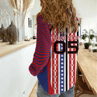 Custom United States Soccer Women Casual Shirt American Eagle Flag Stars And Stripes