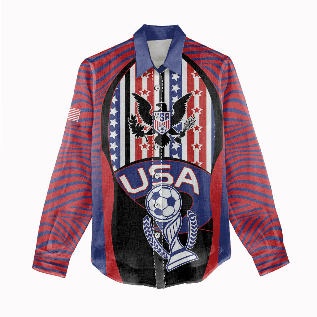 Custom United States Soccer Women Casual Shirt American Eagle Flag Stars And Stripes