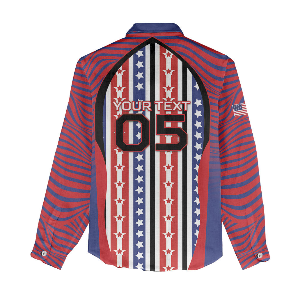 Custom United States Soccer Women Casual Shirt American Eagle Flag Stars And Stripes