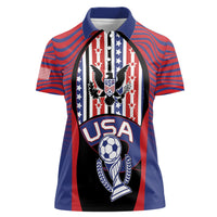 Custom United States Soccer Women Polo Shirt American Eagle Flag Stars And Stripes