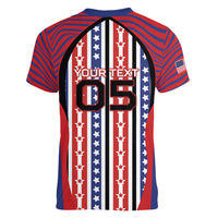 Custom United States Soccer Women V-Neck T-Shirt American Eagle Flag Stars And Stripes
