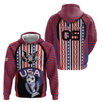 Custom United States Soccer Zip Hoodie American Eagle Flag Stars And Stripes
