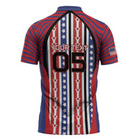 Custom United States Soccer Zipper Polo Shirt American Eagle Flag Stars And Stripes