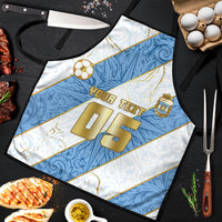 Custom Argentina Football Apron Sun Of May Baroque Filigree Gold Striped Patterns