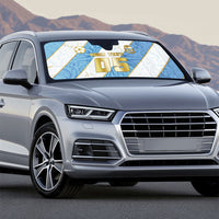 Custom Argentina Football Auto Sun Shade Sun Of May Baroque Filigree Gold Striped Patterns