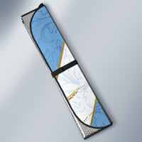 Custom Argentina Football Auto Sun Shade Sun Of May Baroque Filigree Gold Striped Patterns