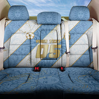 Custom Argentina Football Back Car Seat Cover Sun Of May Baroque Filigree Gold Striped Patterns