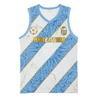 Custom Argentina Football Basketball Jersey Sun Of May Baroque Filigree Gold Striped Patterns
