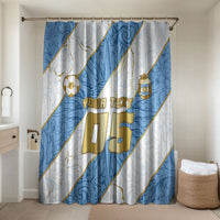 Custom Argentina Football Bathroom Set Sun Of May Baroque Filigree Gold Striped Patterns